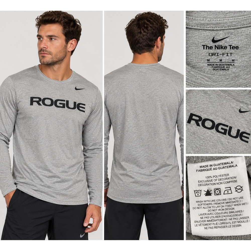 Nike Dri-FIT Rogue Legend Long Sleeve Training Tee Mens Medium Grey M22419